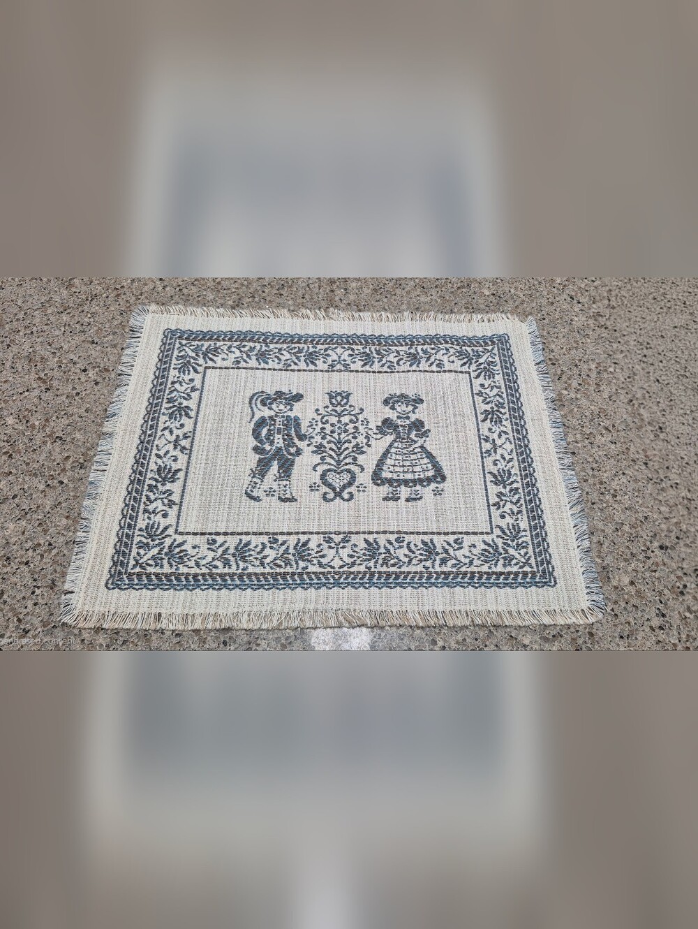 ​Vintage 1984 Austrian Folk Art Woven Sampler 70% Cotton 30% Linen 14"x17"